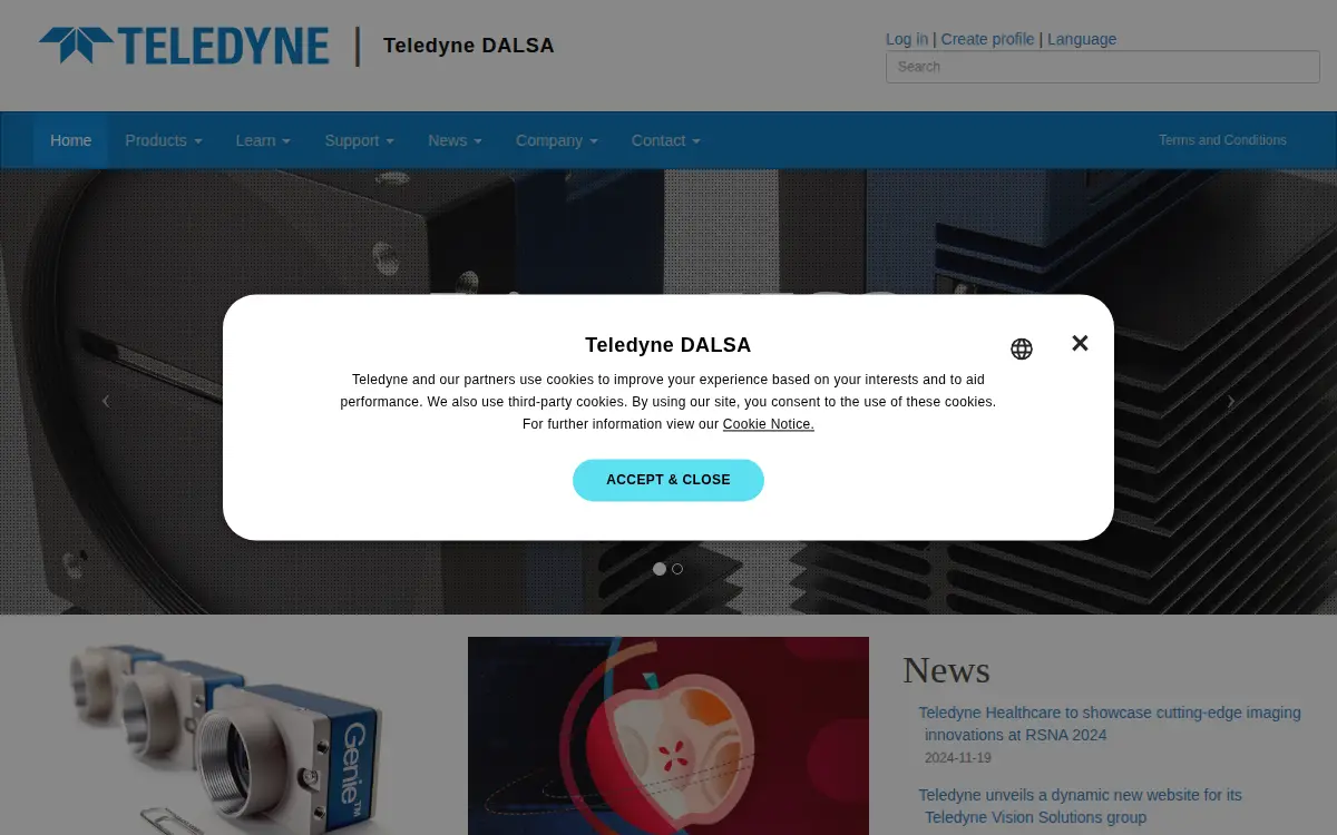 Homepage of Teledyne Digital Imaging US INC