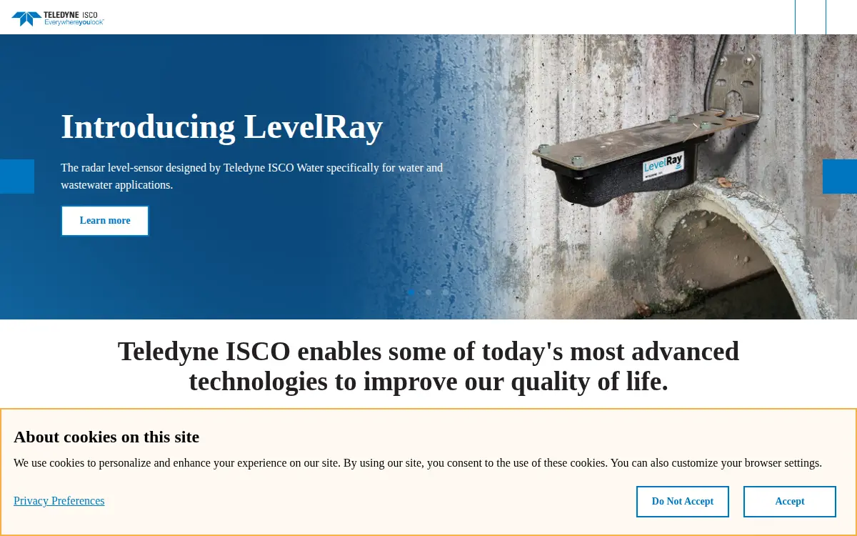 Homepage of Teledyne Instruments, INC.