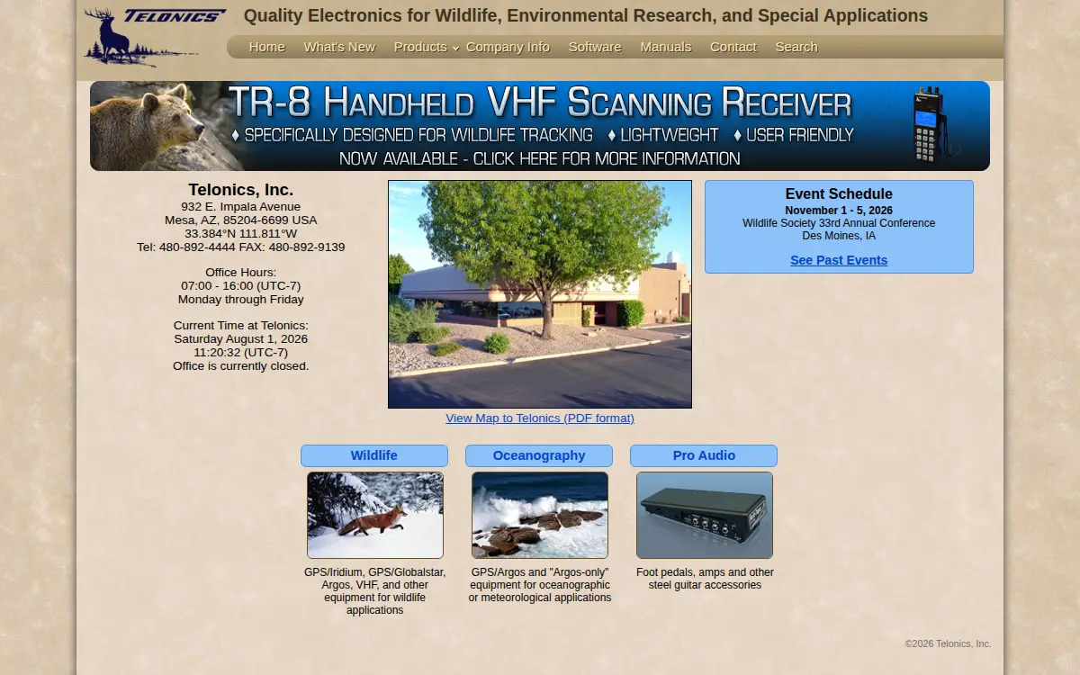 Homepage of Telonics INC