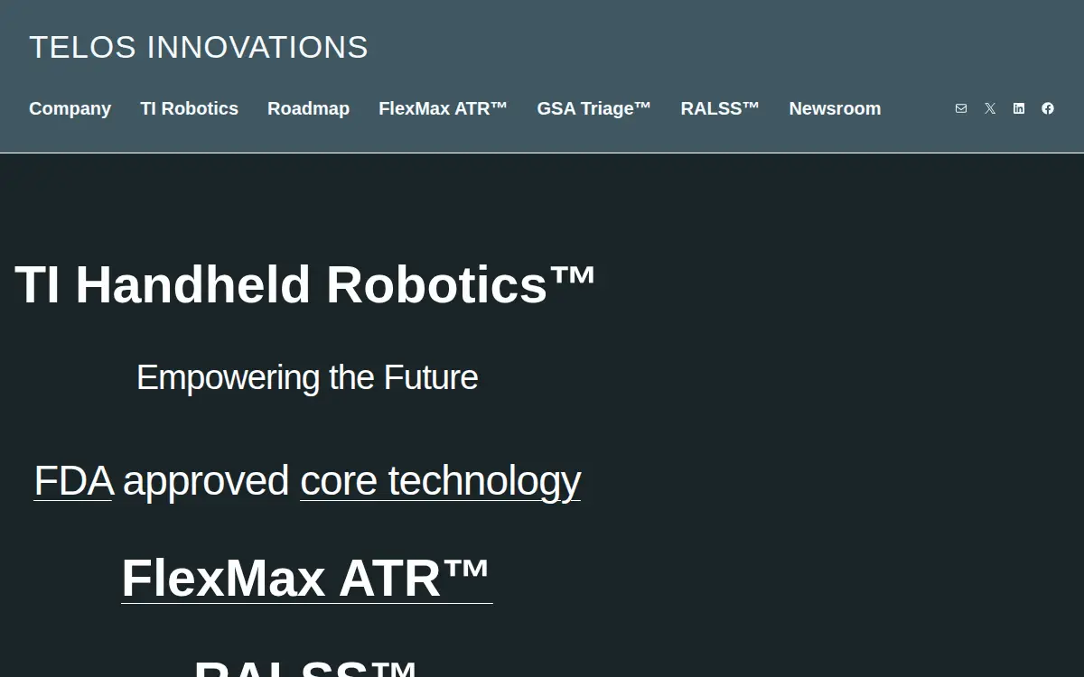 Homepage of Telos Innovations, LLC