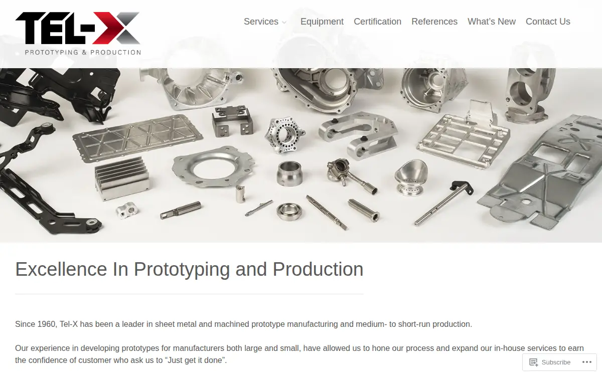 Homepage of Tel-x Corporation