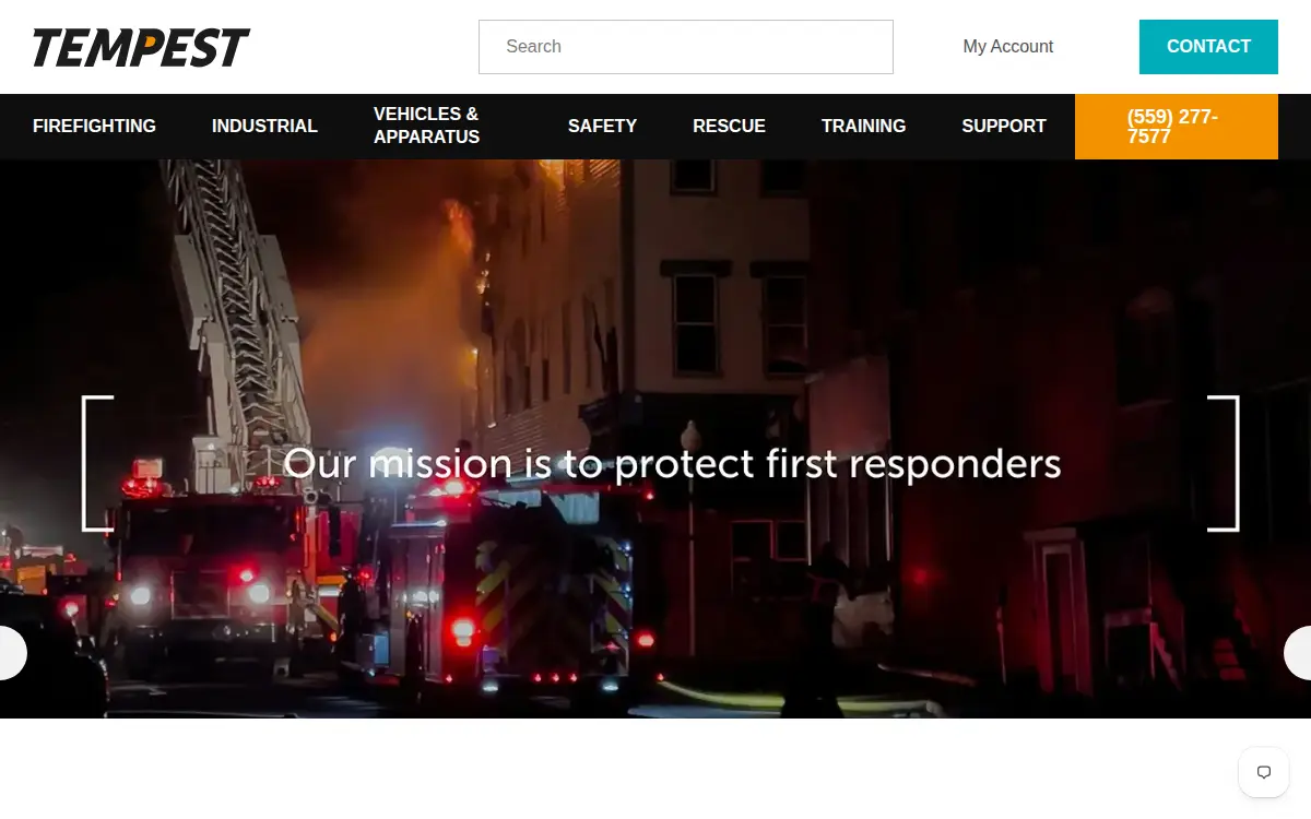 Homepage of Tempest Technology Corporation