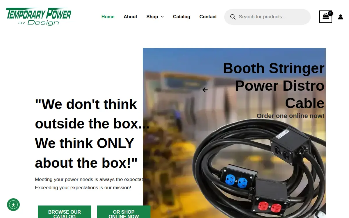 Homepage of Temporary Power By Design