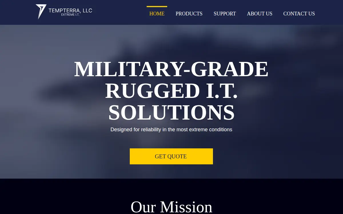 Homepage of Tempterra, LLC