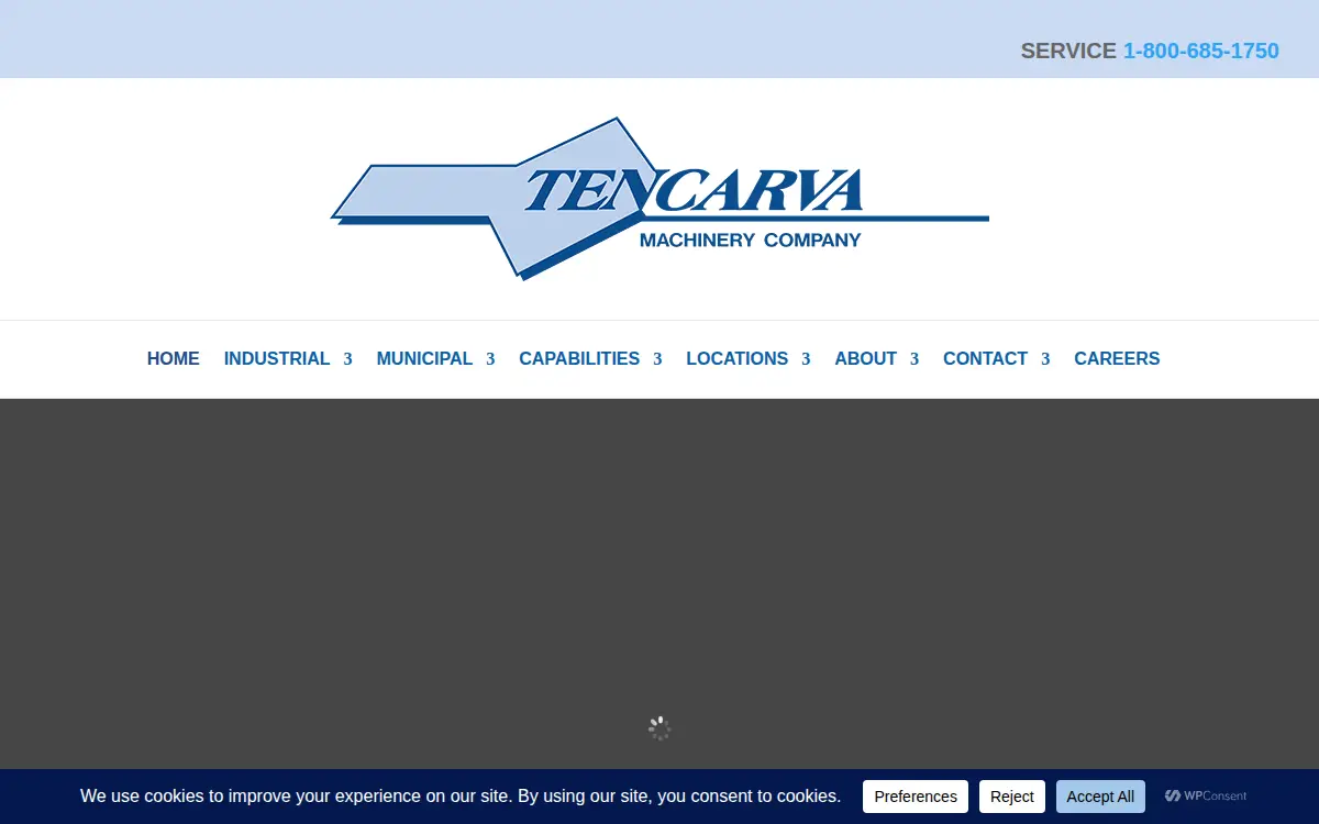 Homepage of Tencarva Machinery Company, LLC