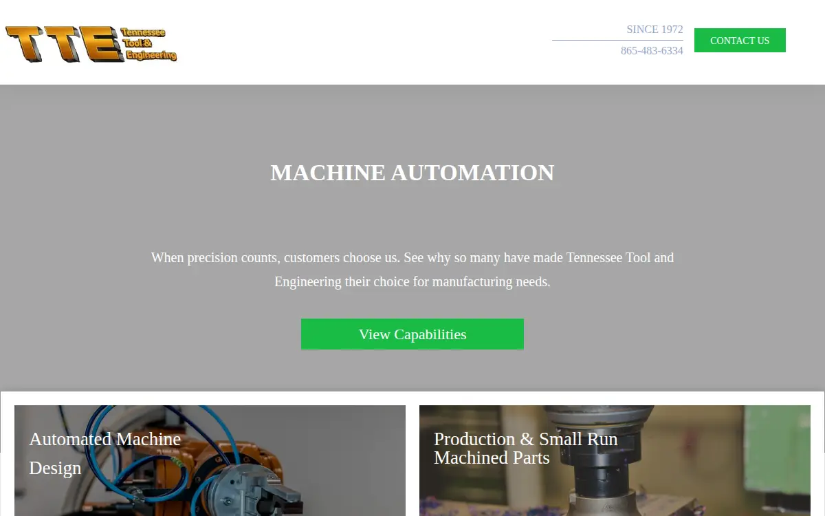 Homepage of Tennessee Tool and Engineering, INC.