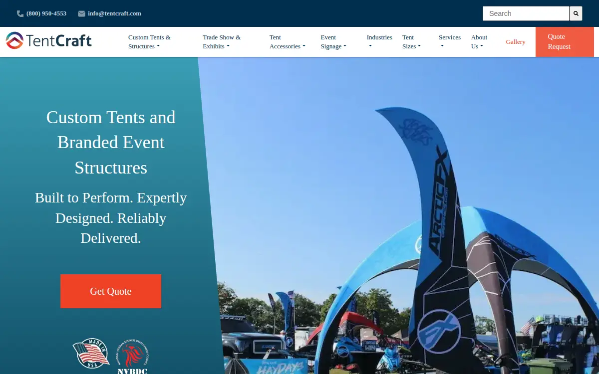 Homepage of Tentcraft LLC