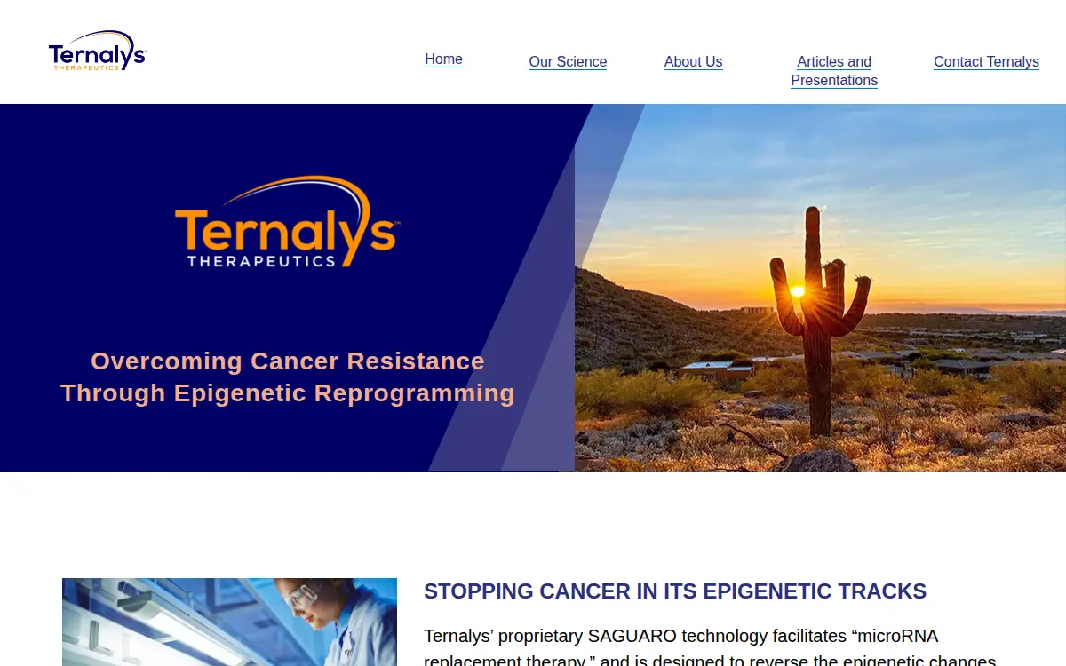 Homepage of Ternalys Therapeutics, INC.