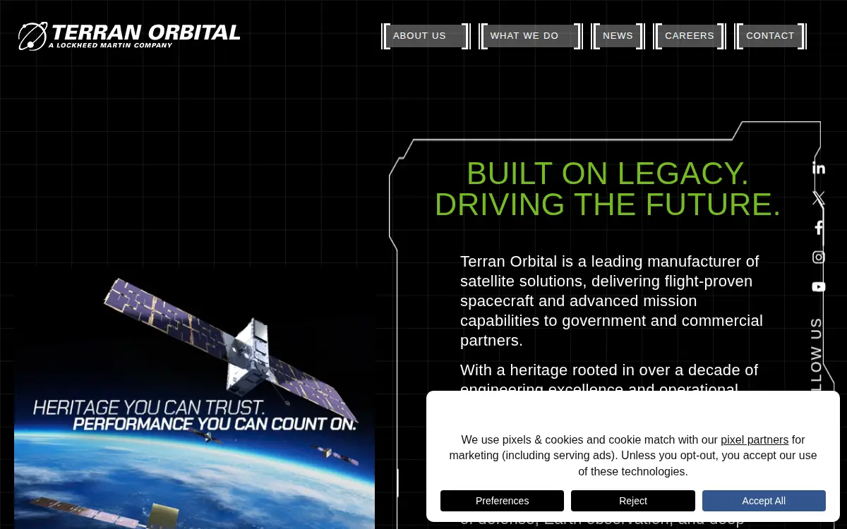 Homepage of Tyvak Nano-satellite Systems, INC.