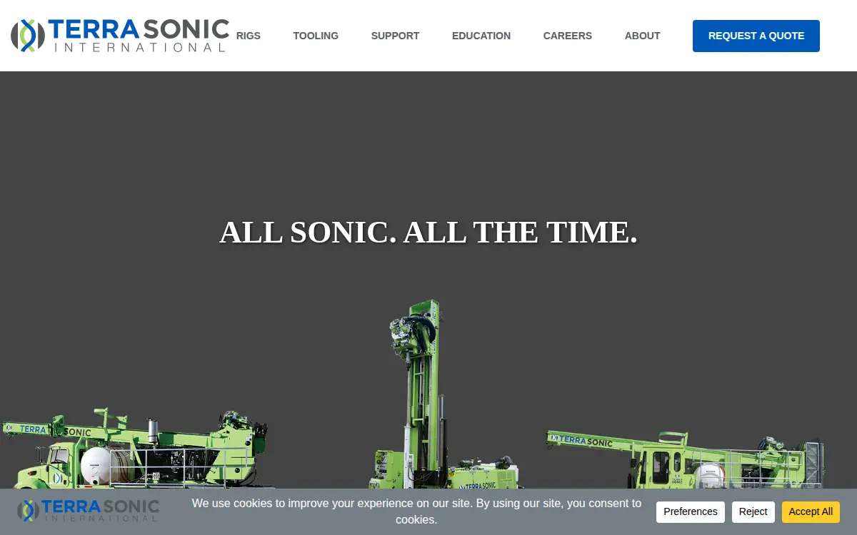 Homepage of Terra Sonic International, LLC