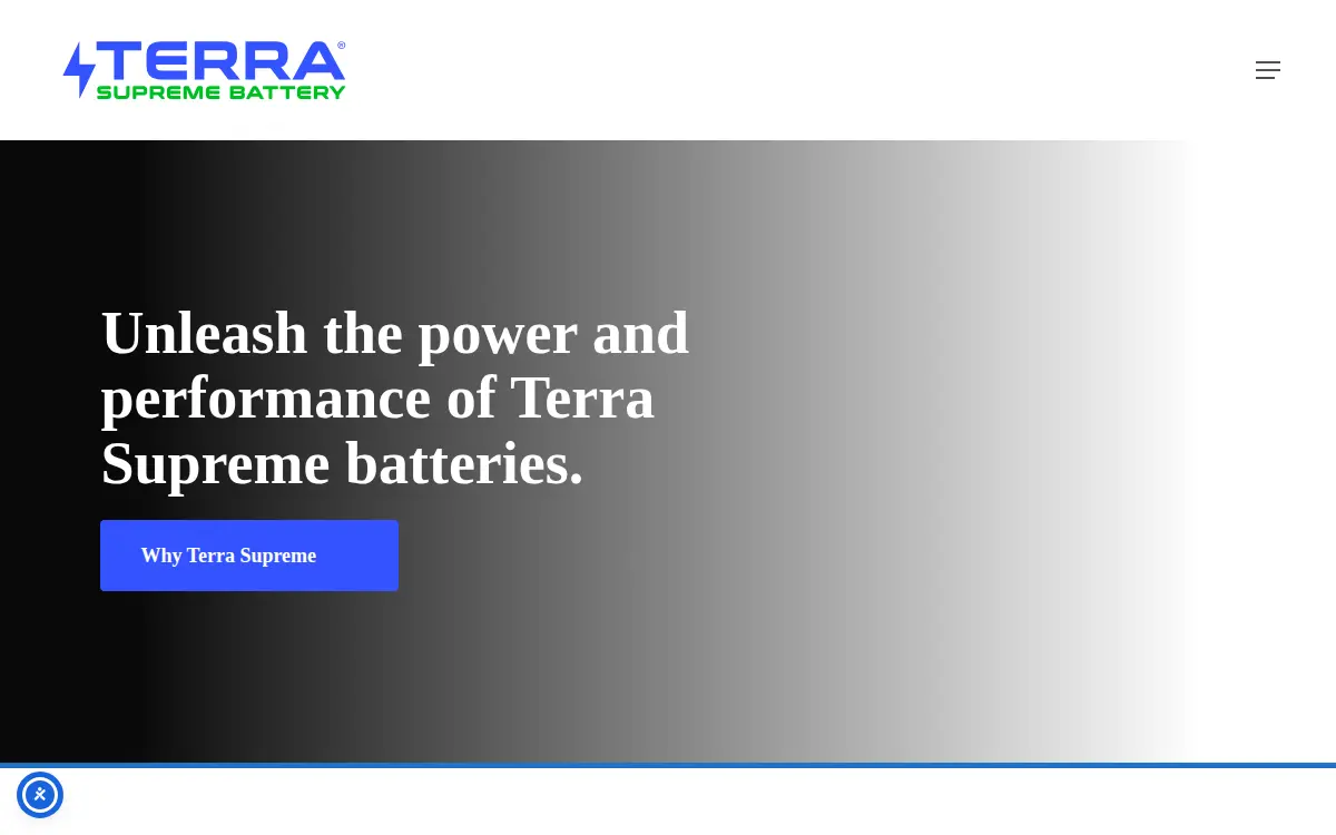 Homepage of Terra Supreme Battery LLC