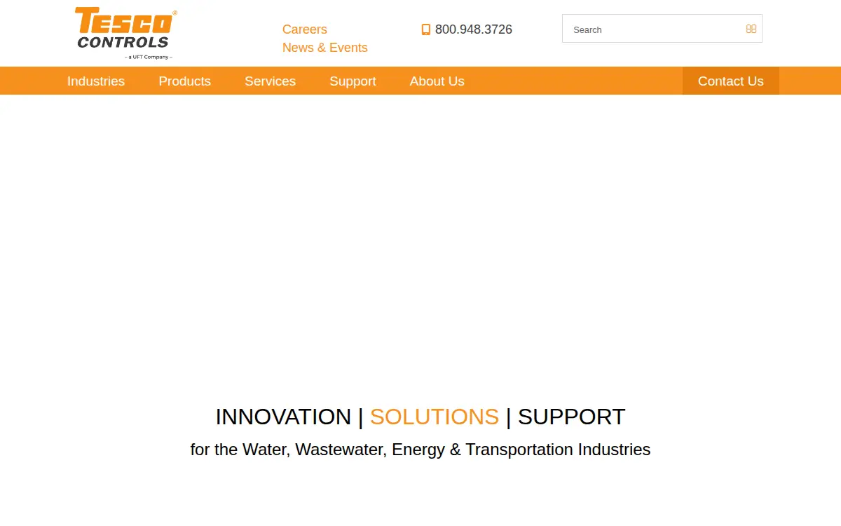 Homepage of Tesco Controls, LLC