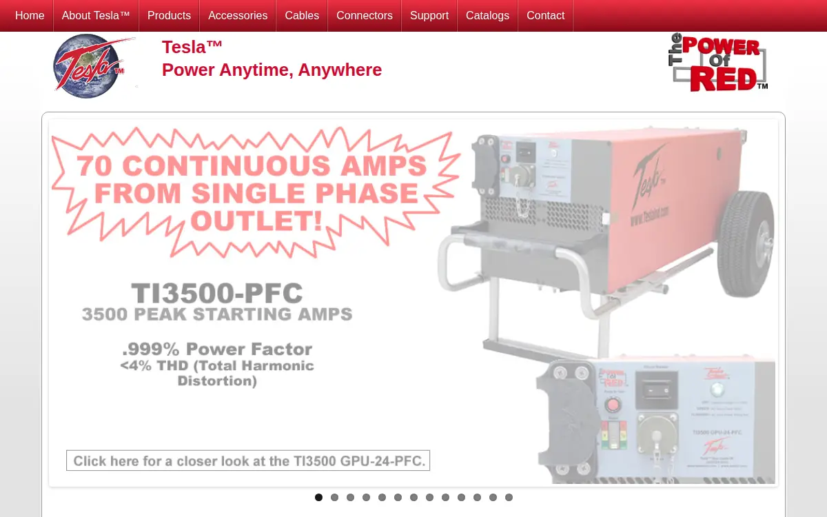 Homepage of Tesla Industries INC