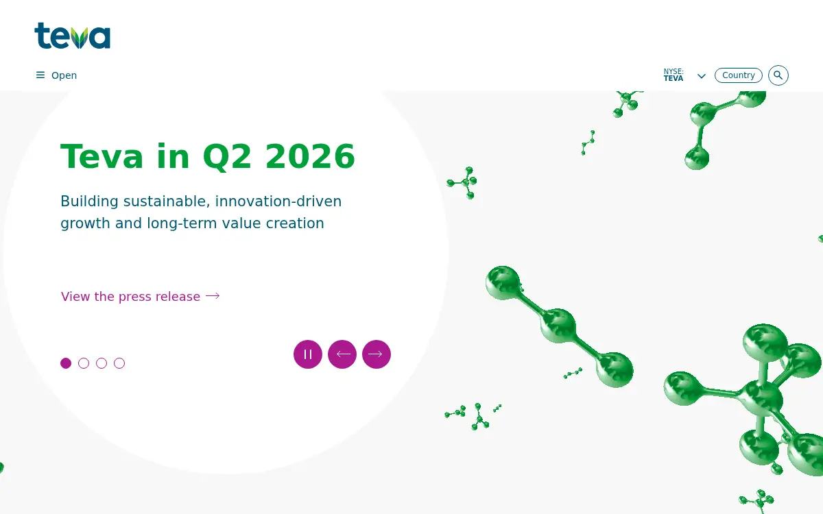 Homepage of Teva Pharmaceuticals Usa, INC.