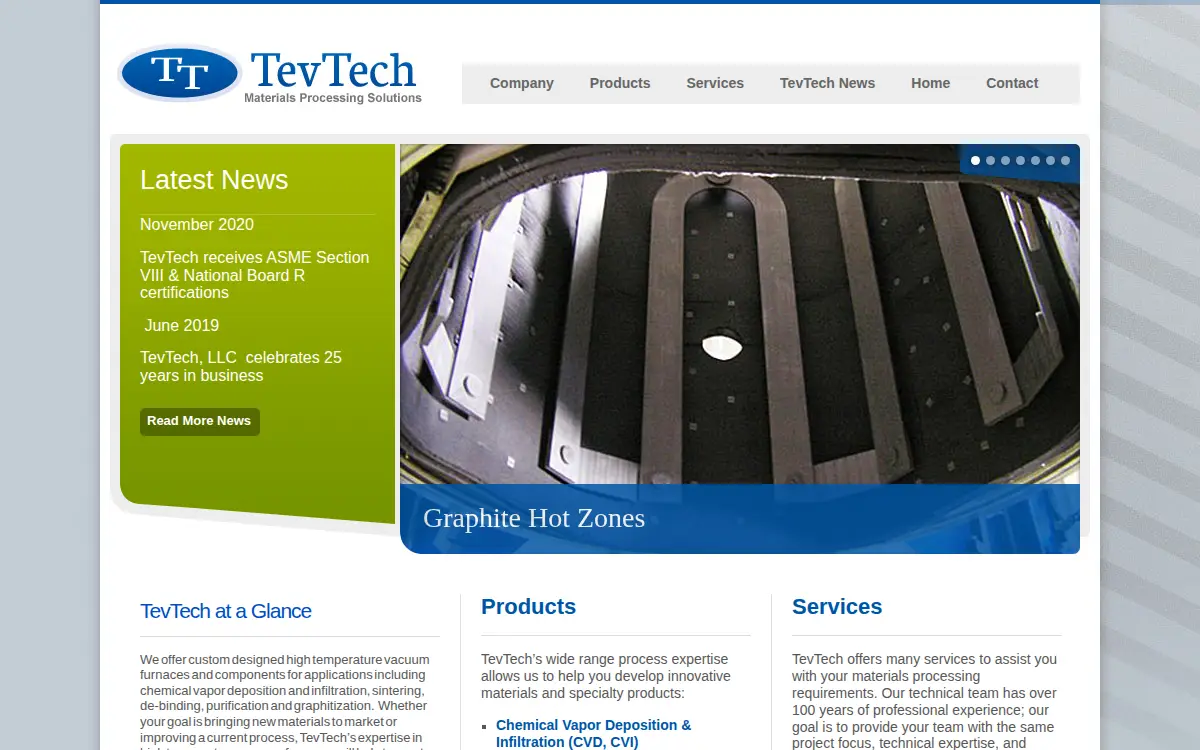 Homepage of Tevtech L.l.c.