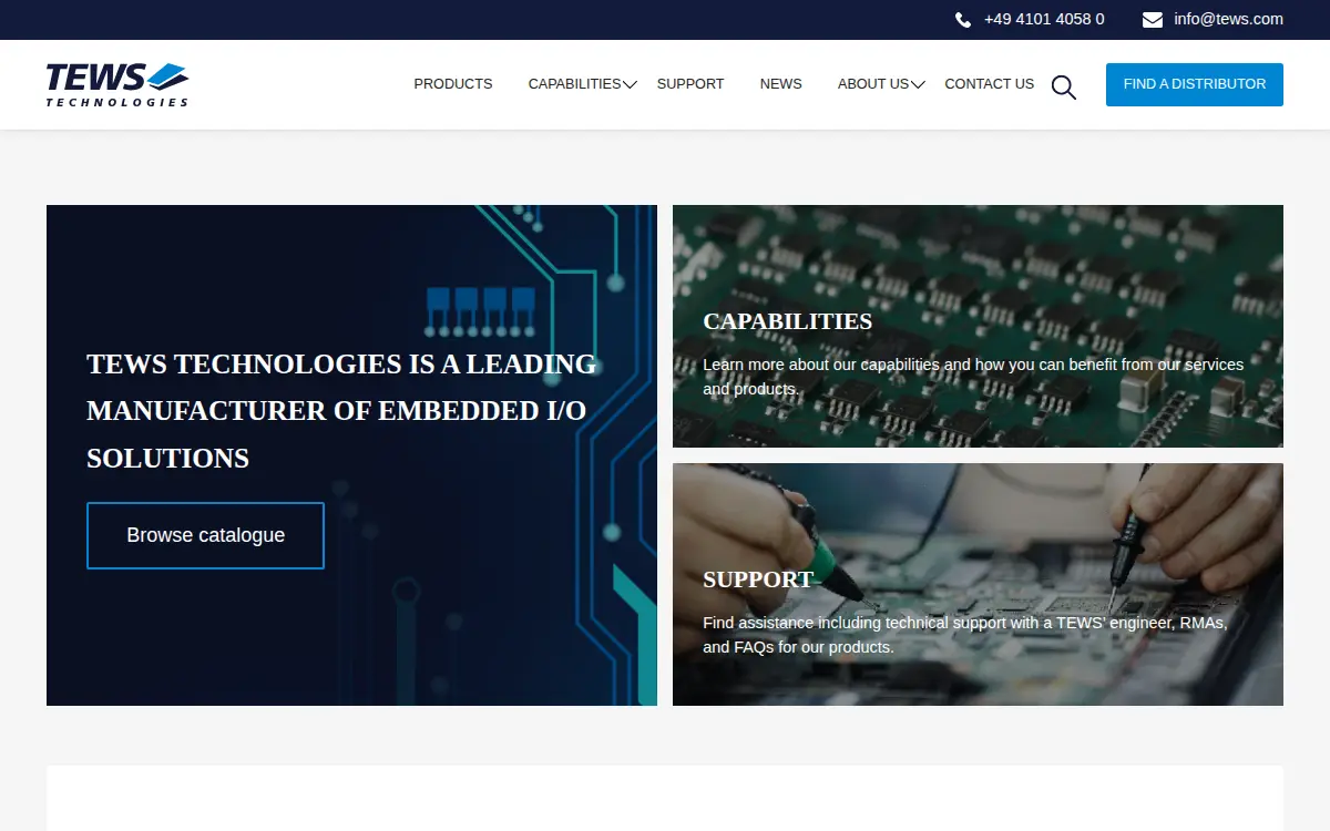 Homepage of Tews Technologies LLC