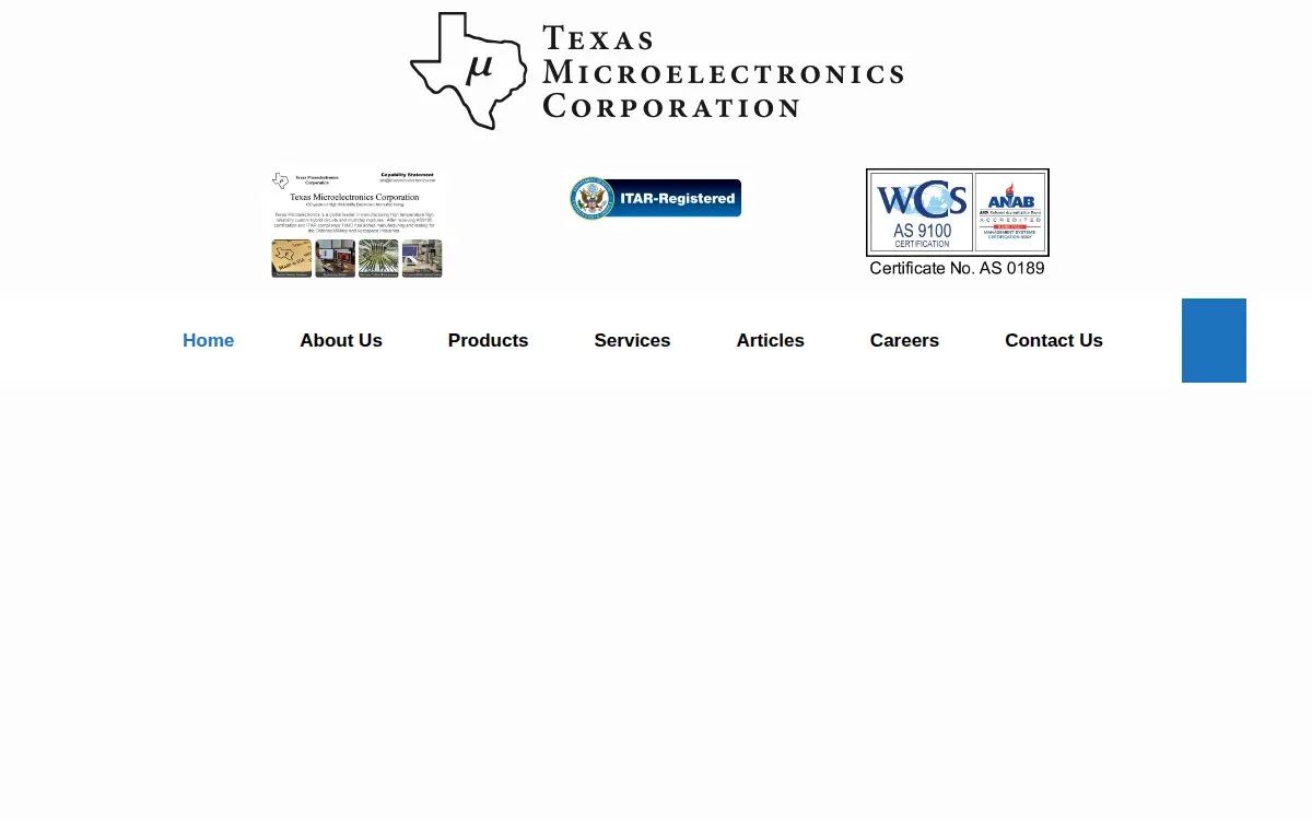 Homepage of Texas Microelectronics Corporation