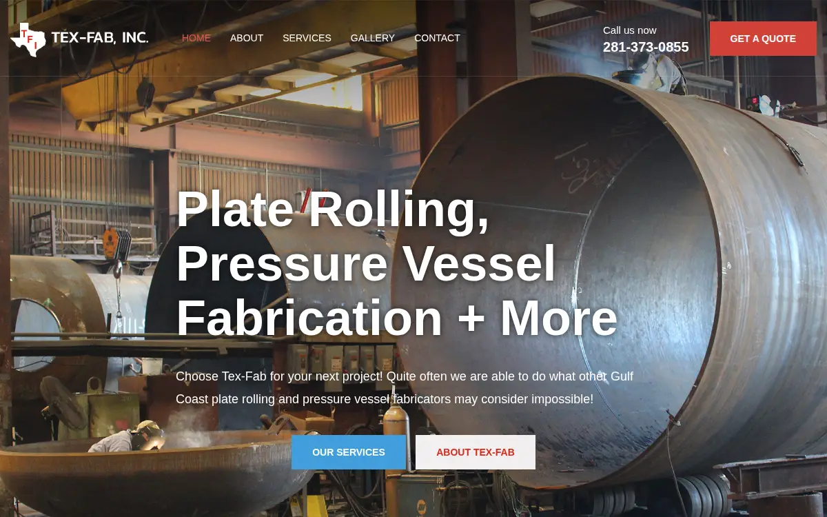 Homepage of Tex Fab INC