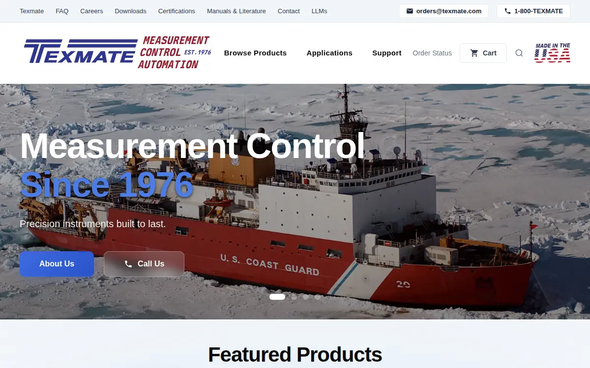 Homepage of Texmate, INC.
