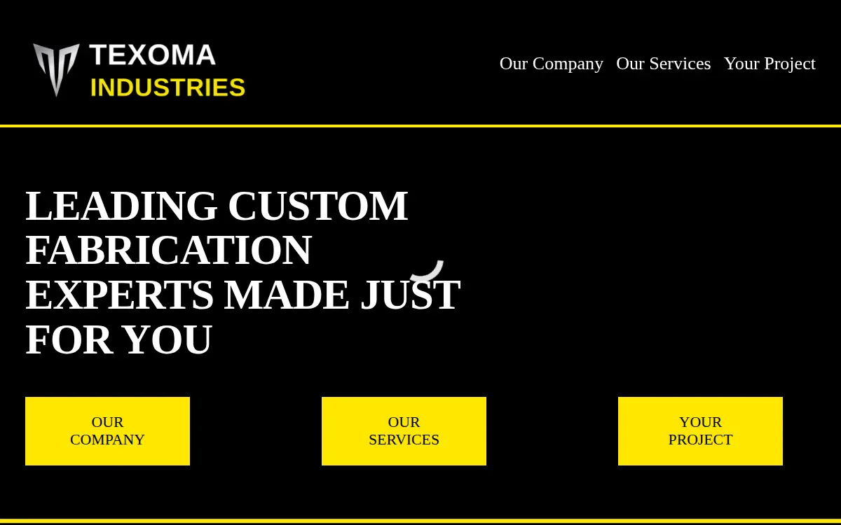 Homepage of Texoma Industries of Graham, LLC