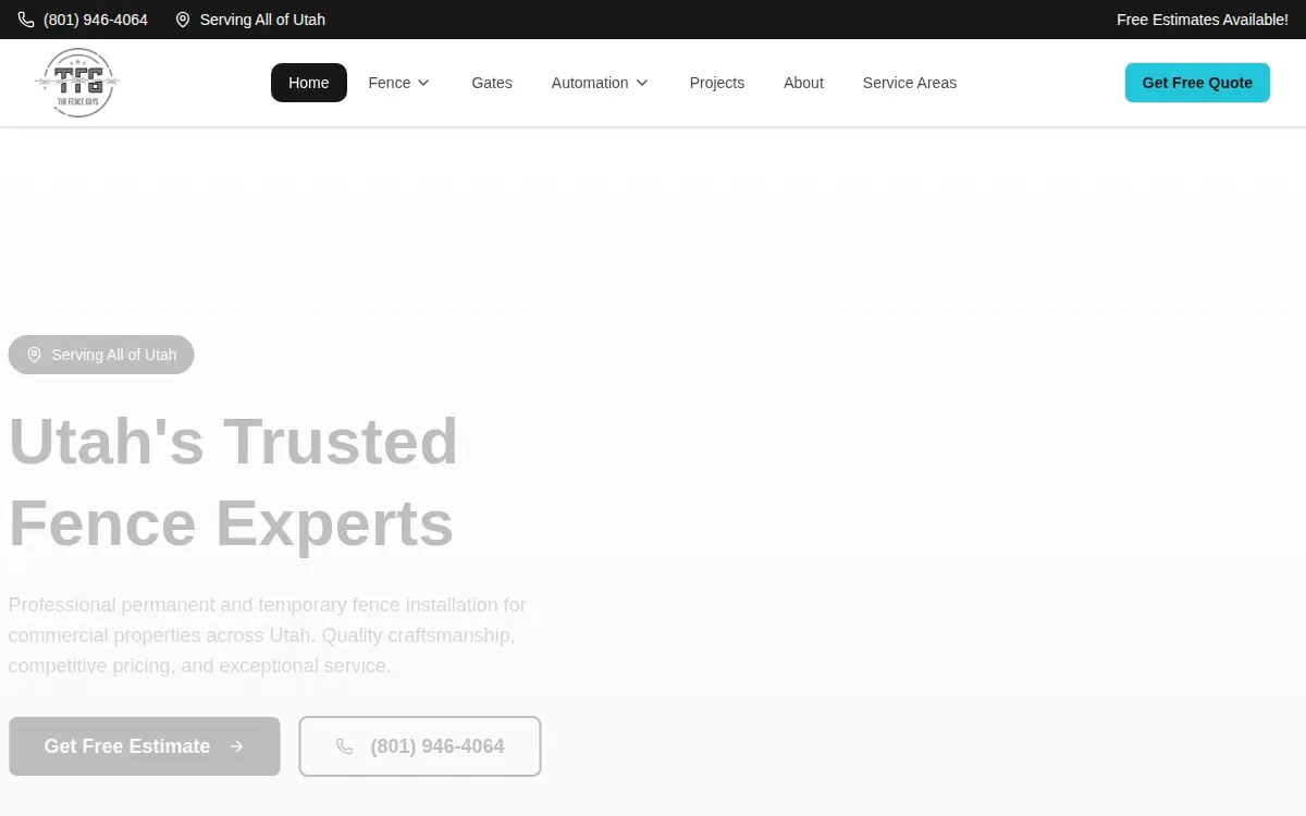 Homepage of The Temporary Fence Guys, LLC