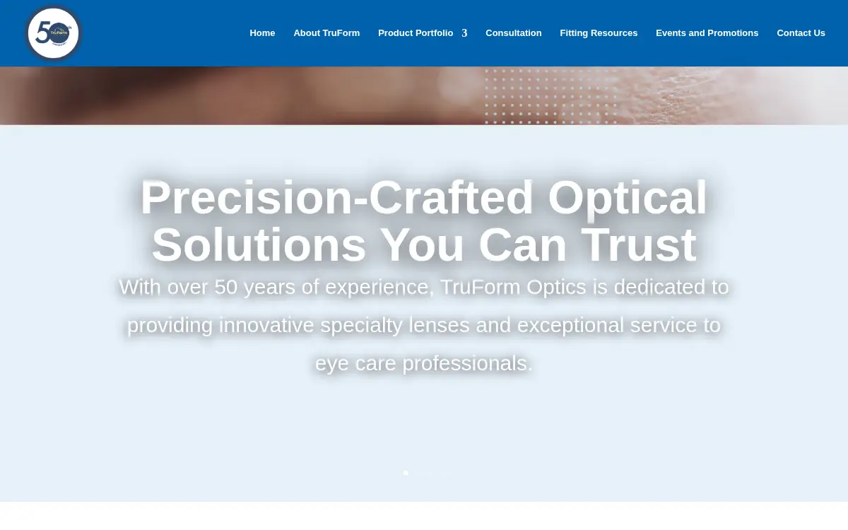 Homepage of Tru-form Optics, INC.