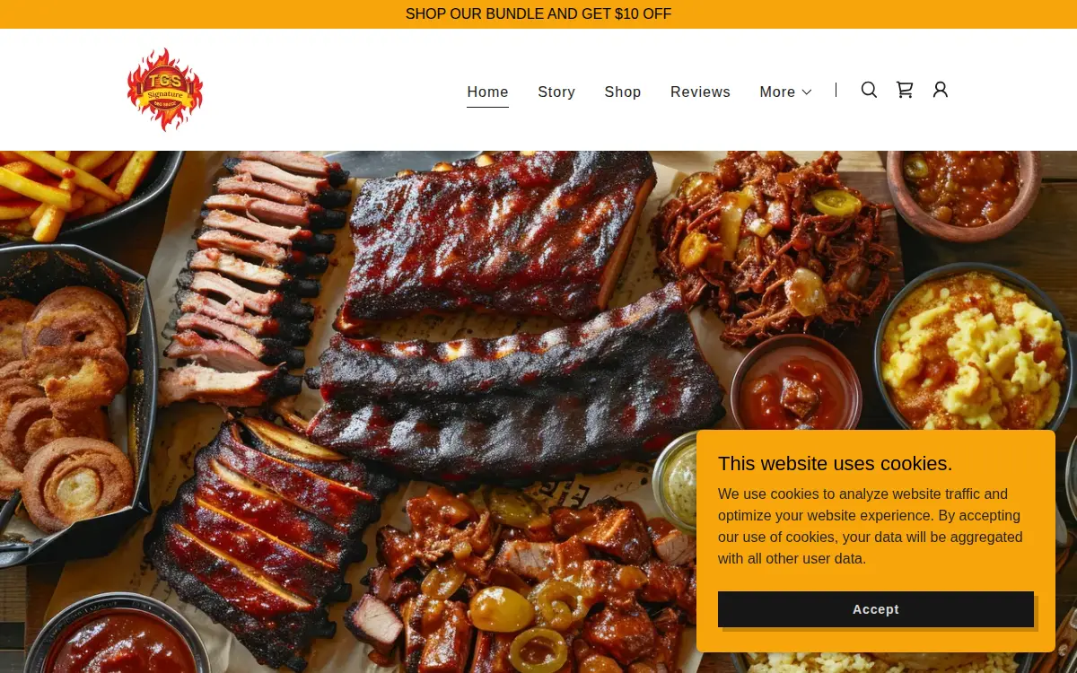 Homepage of Tgs Signature Bbq Sauce LLC