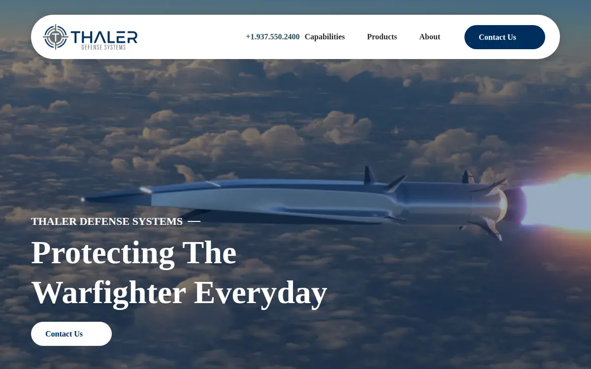 Homepage of Thaler Machine Company, LLC