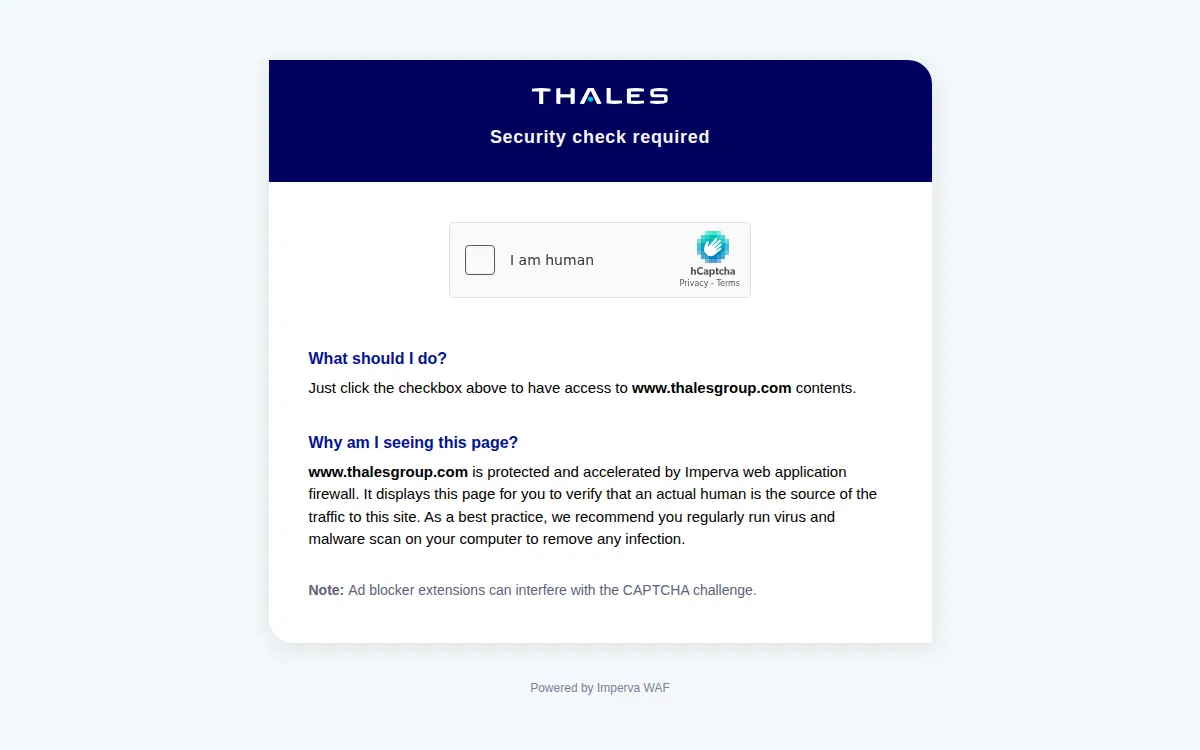 Homepage of Thales Dis USA INC.