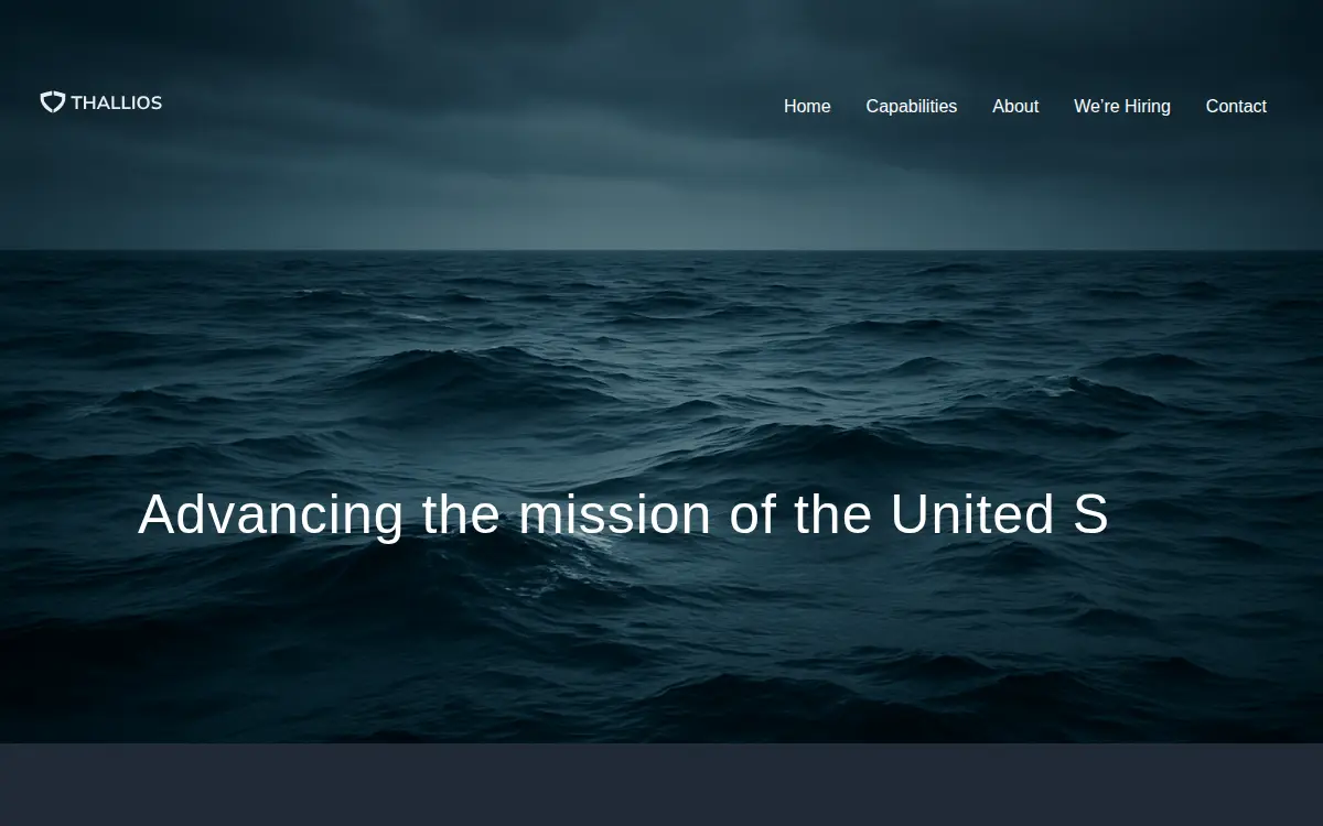 Homepage of Thallios INC.