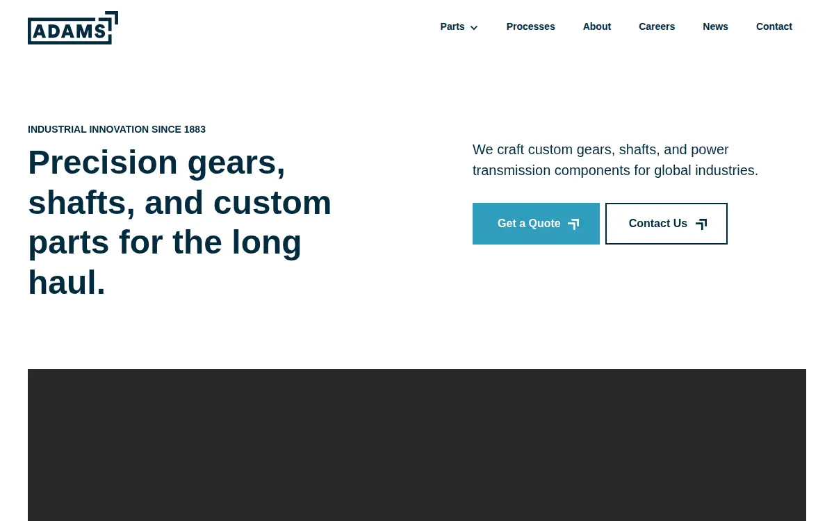 Homepage of The Adams Company