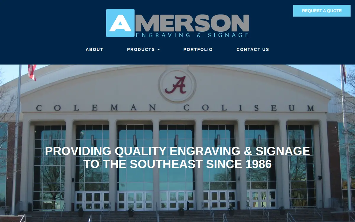 Homepage of Amerson Engraving, INC.