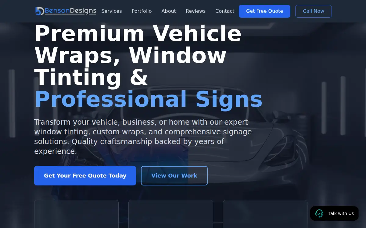 Homepage of Bensondesigns