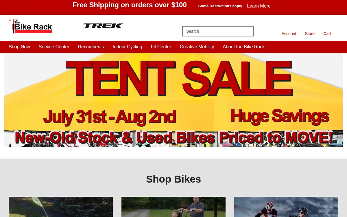 Homepage of The Bike Rack, INC.