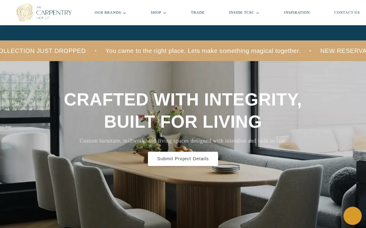Homepage of The Carpentry Shop CO LLC