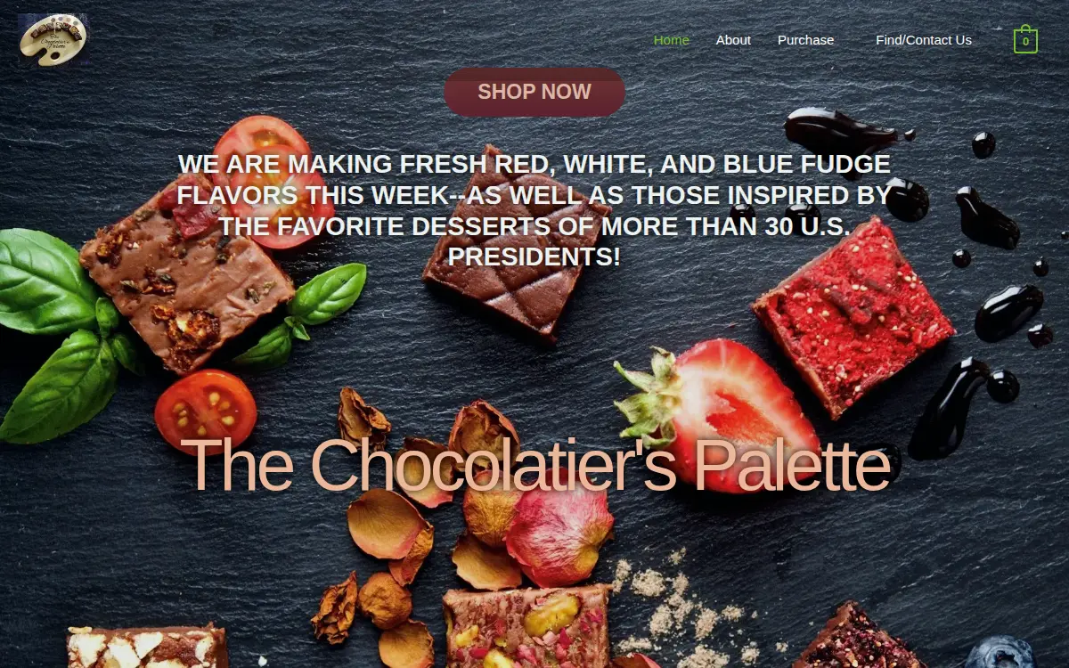 Homepage of The Chocolatier's Palette, LLC