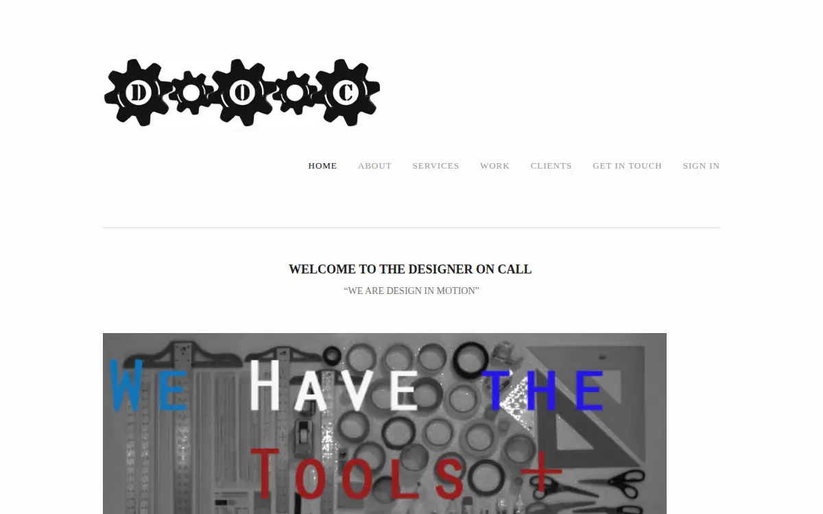 Homepage of The Designer on Call LLC