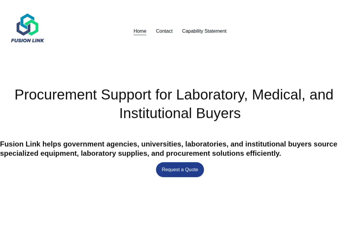 Homepage of Fusion Link LLC