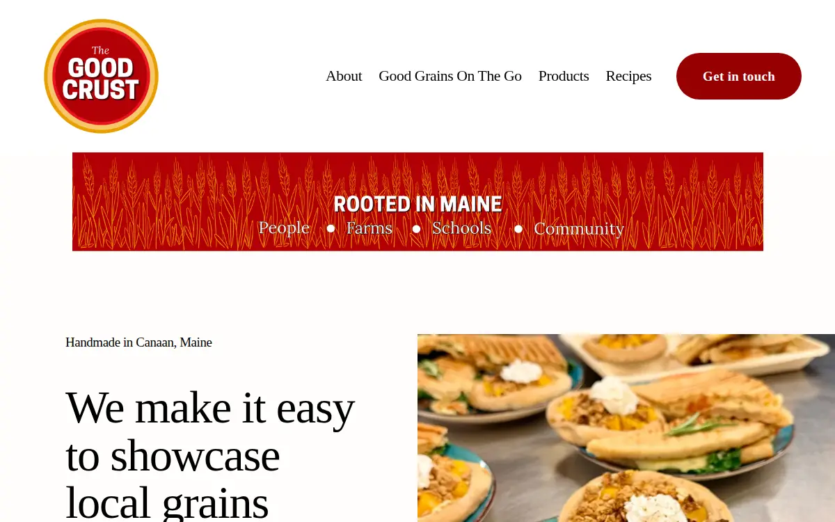 Homepage of The Good Crust LLC