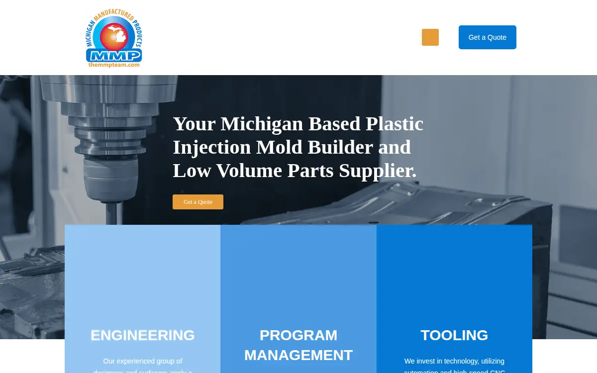 Homepage of Michigan Manufactured Products, INC