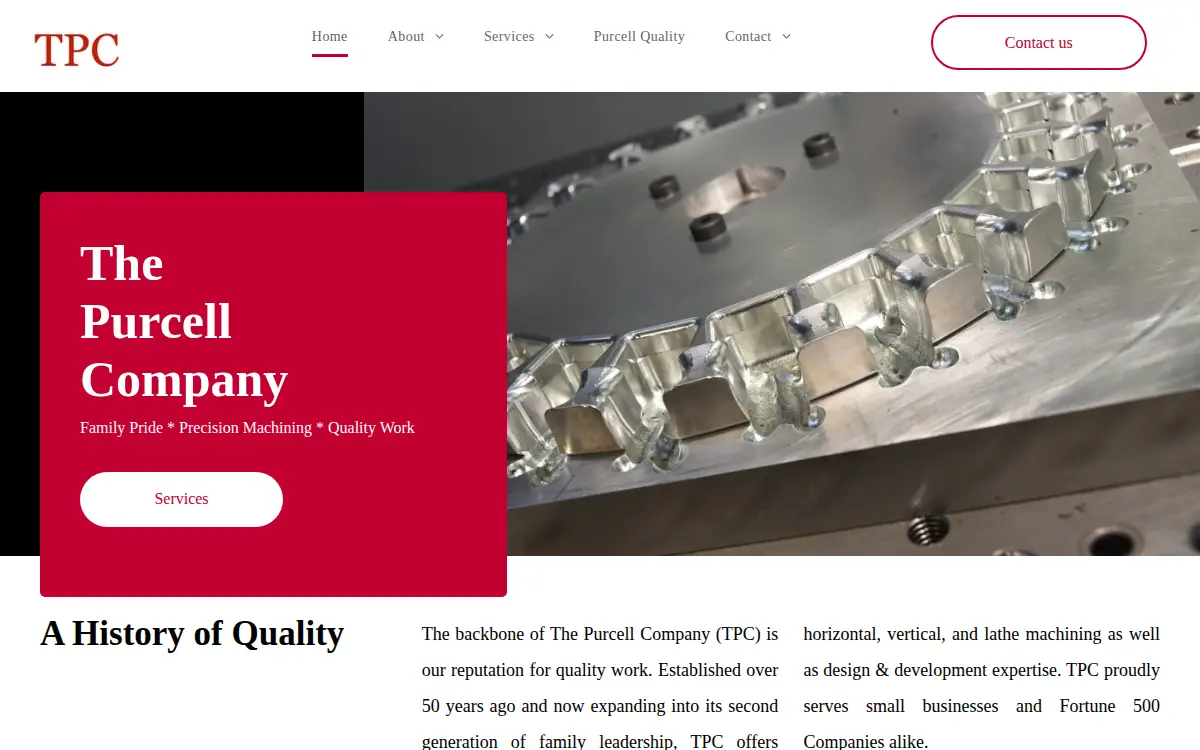 Homepage of The Purcell Company