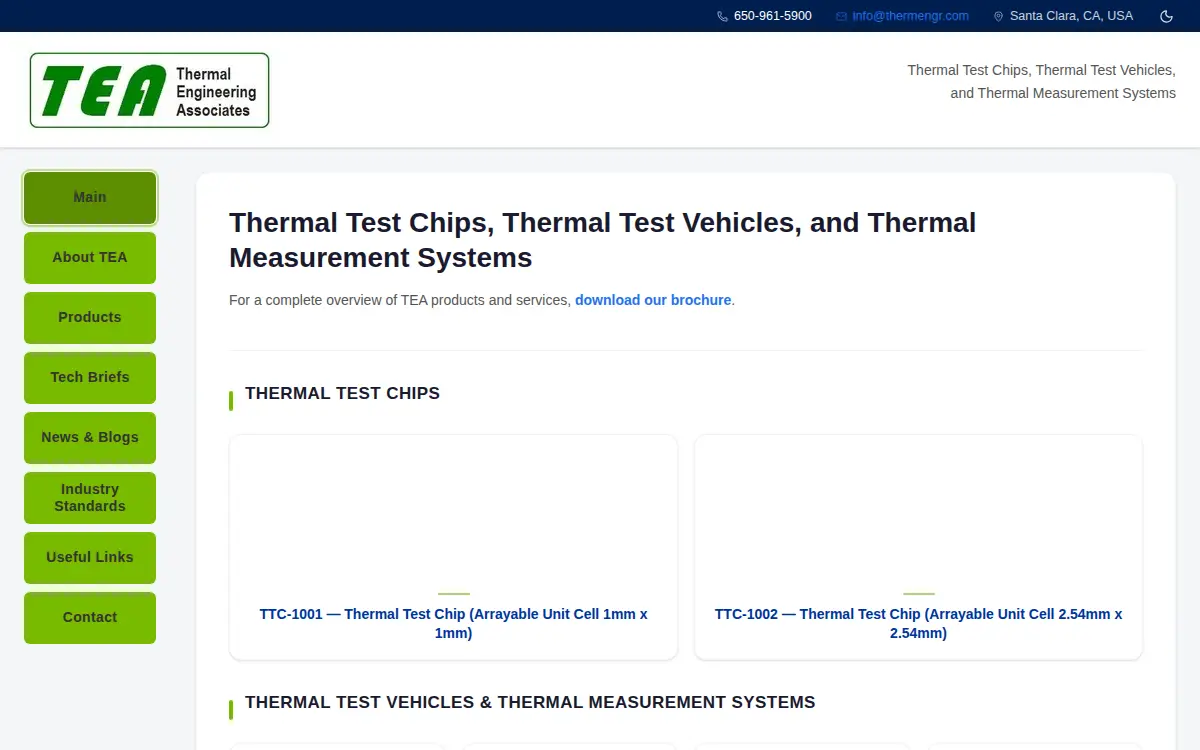 Homepage of Thermal Engineering Associates INC