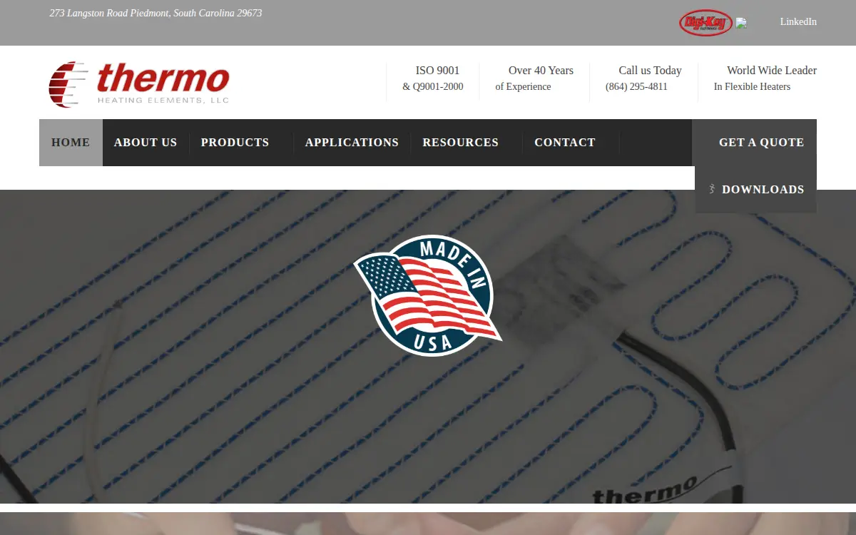 Homepage of Thermo Heating Elements LLC