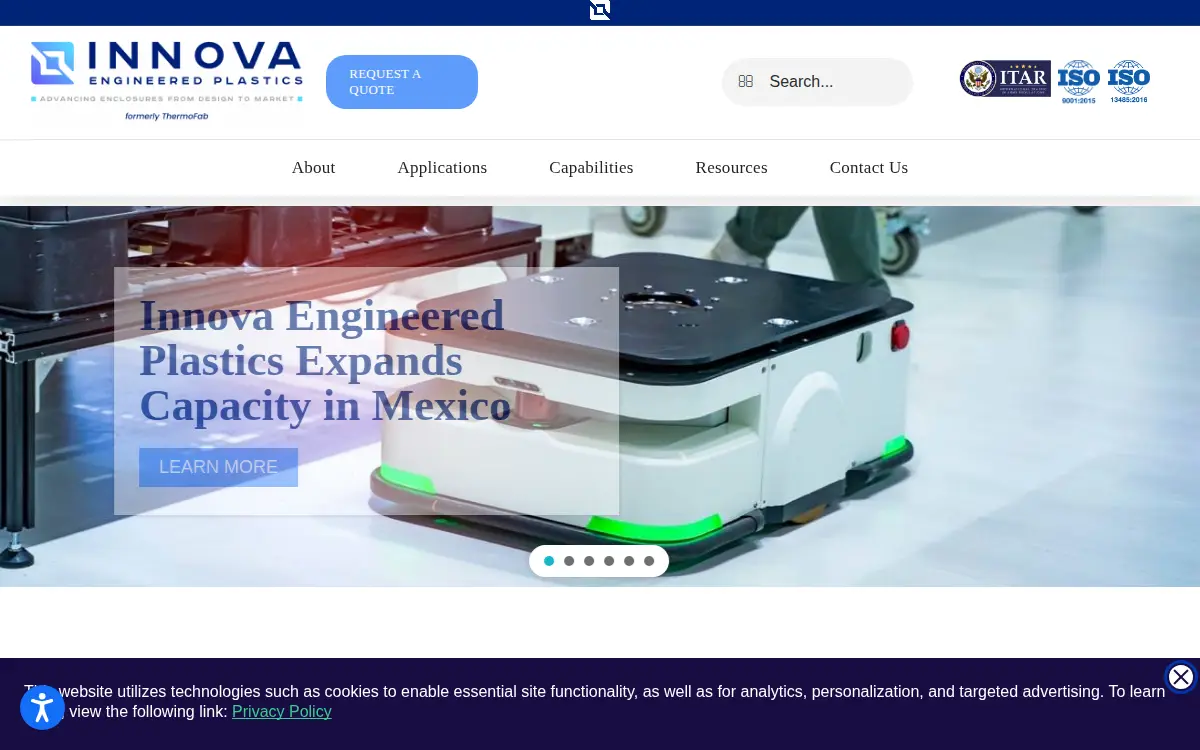 Homepage of Thermofab Operating CO LLC