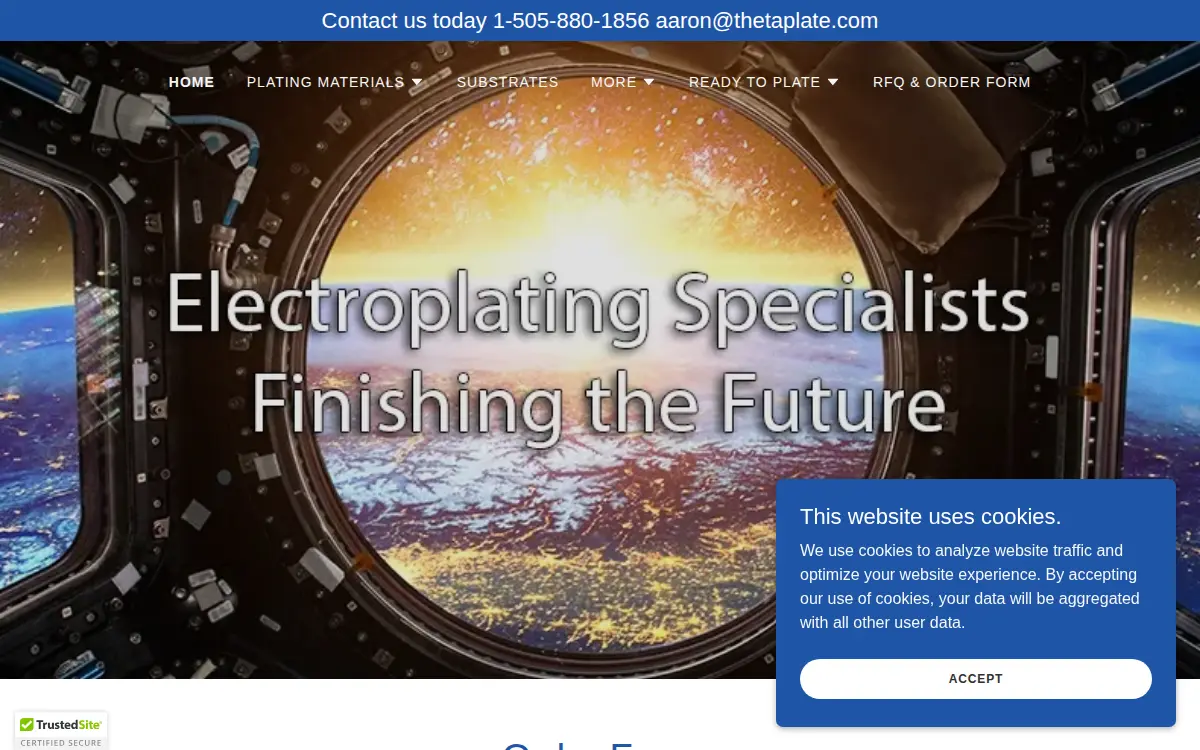 Homepage of Theta Plate INC.