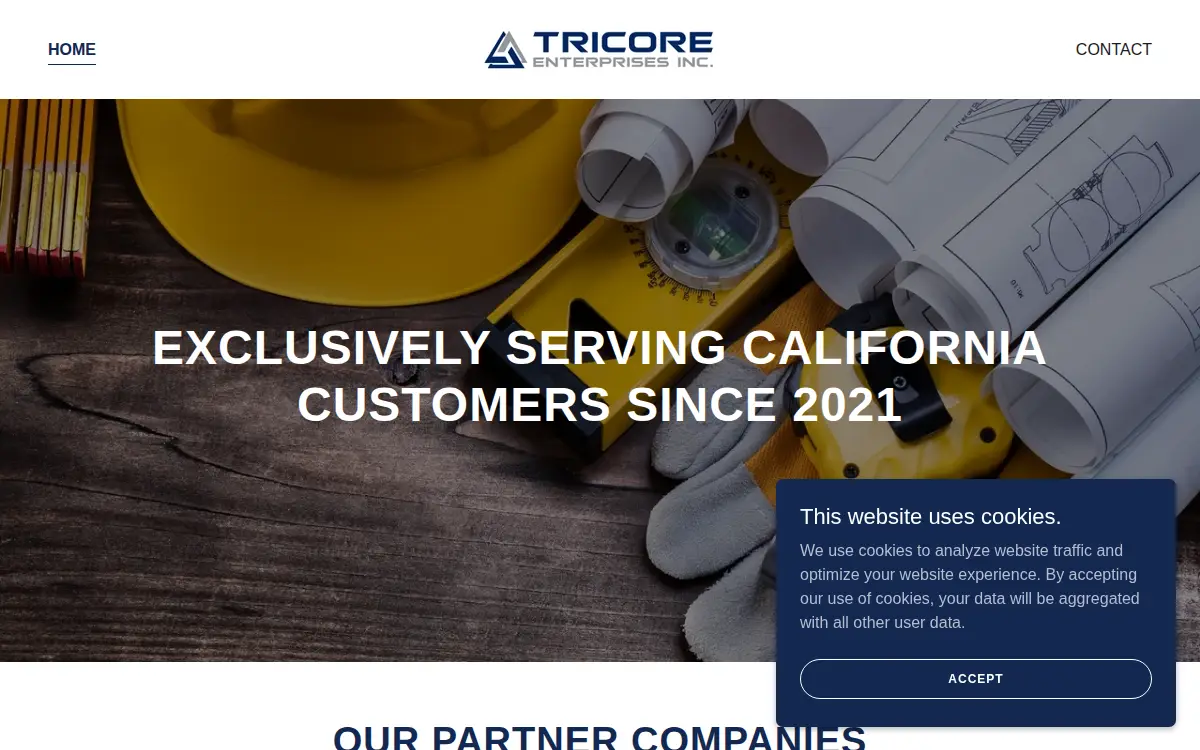 Homepage of Tricore Enterprises, INC.