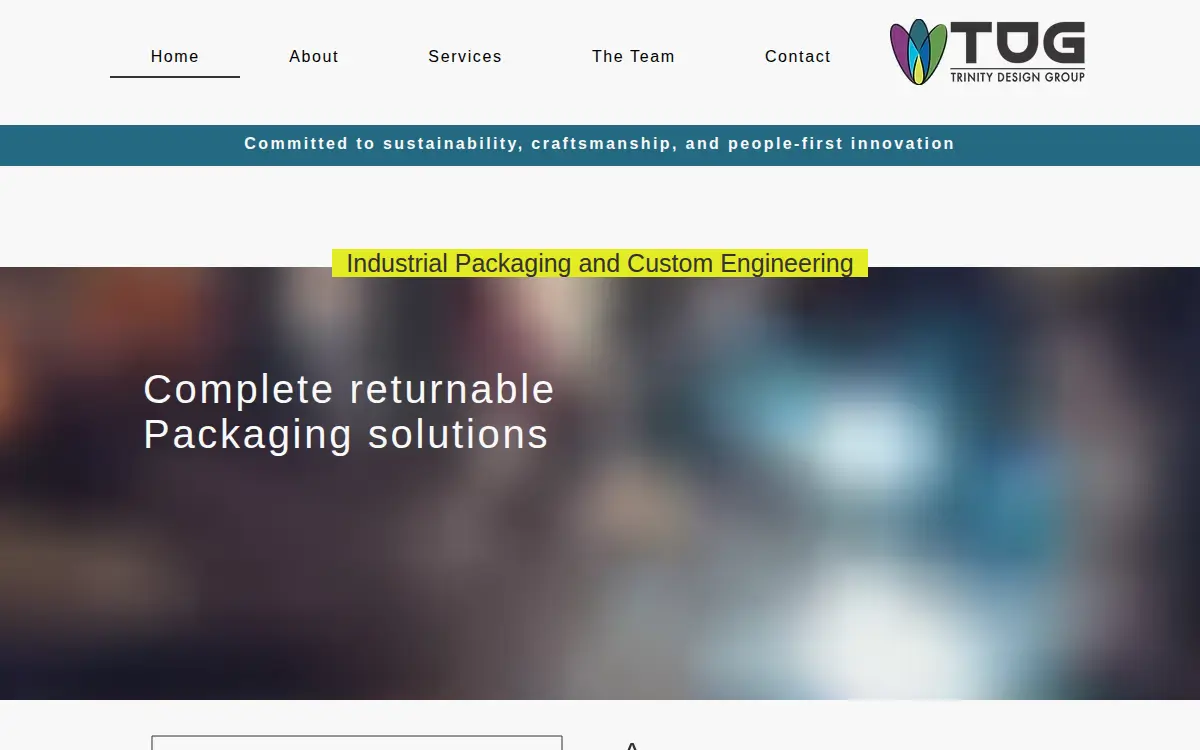 Homepage of Trinity Design Group LLC