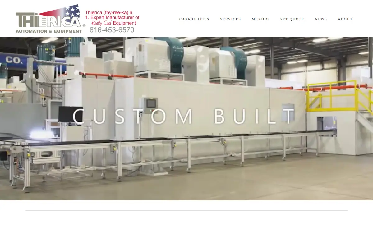 Homepage of Thierica Equipment Corporation