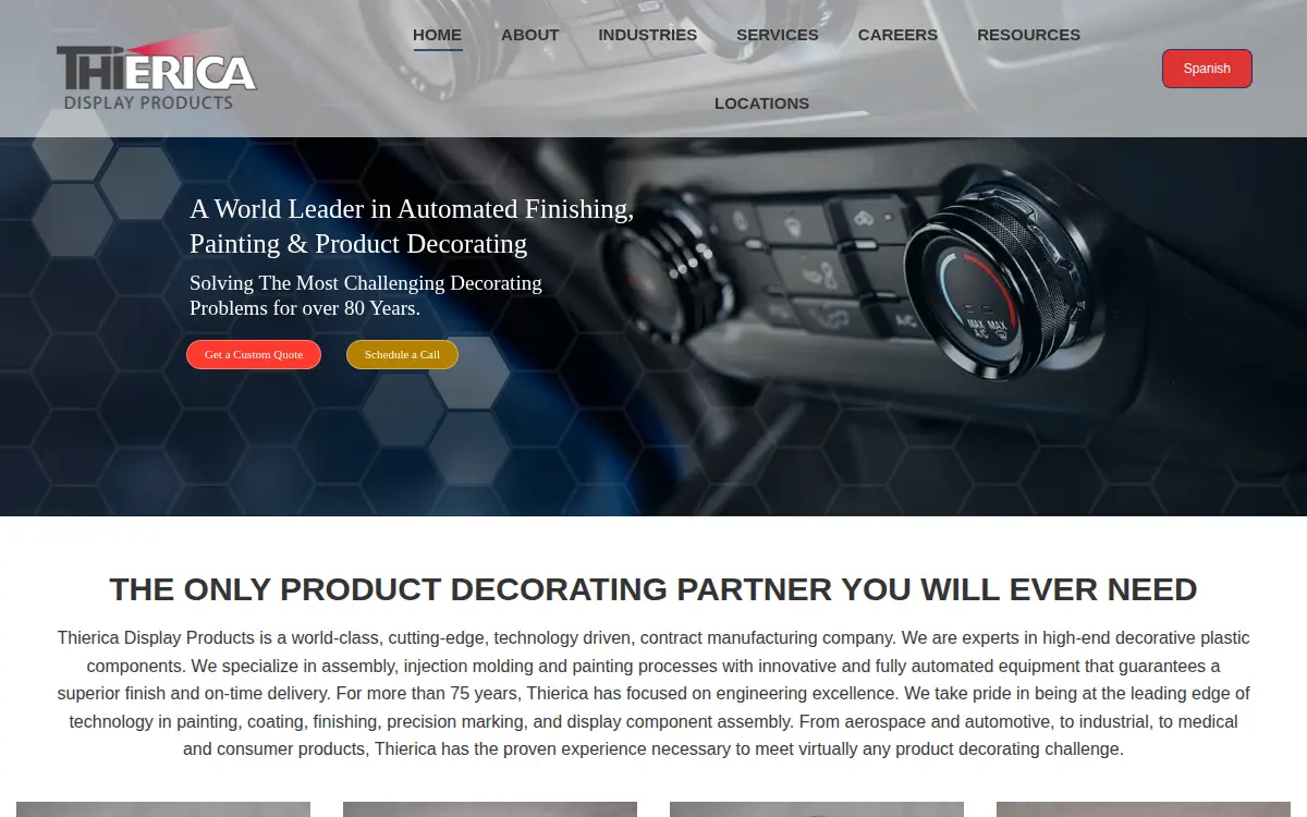 Homepage of Thierica, INC.