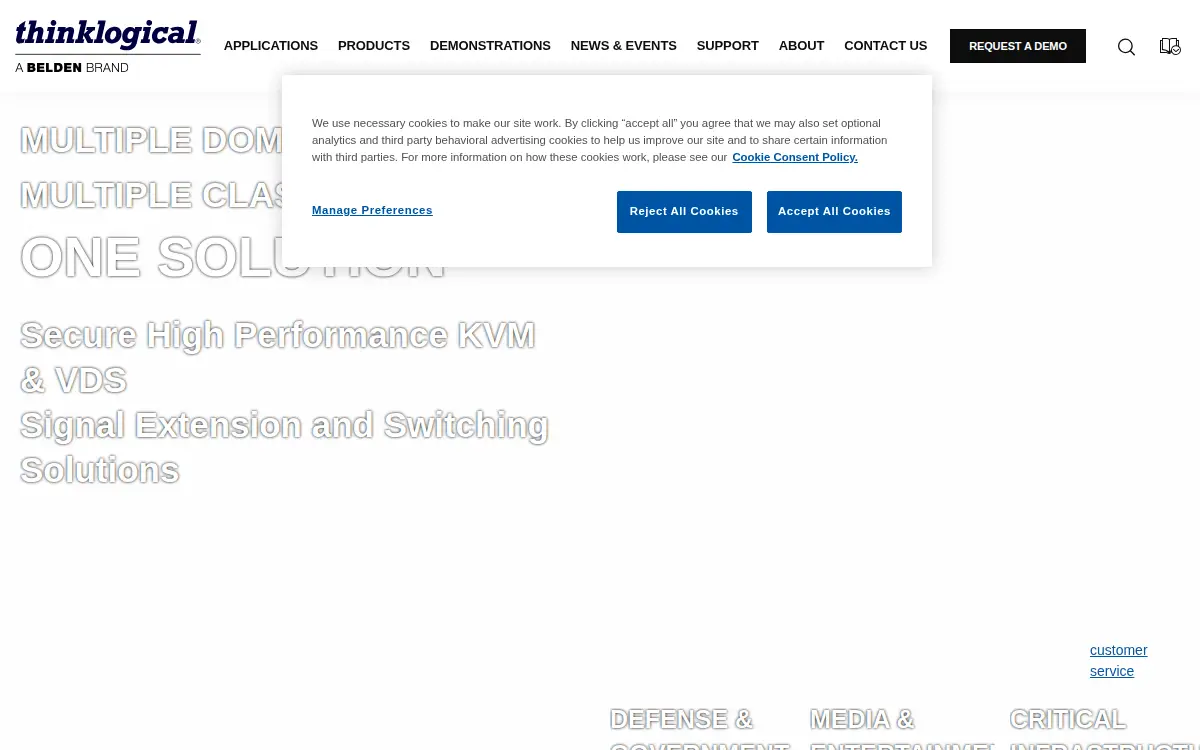 Homepage of Thinklogical, INC.